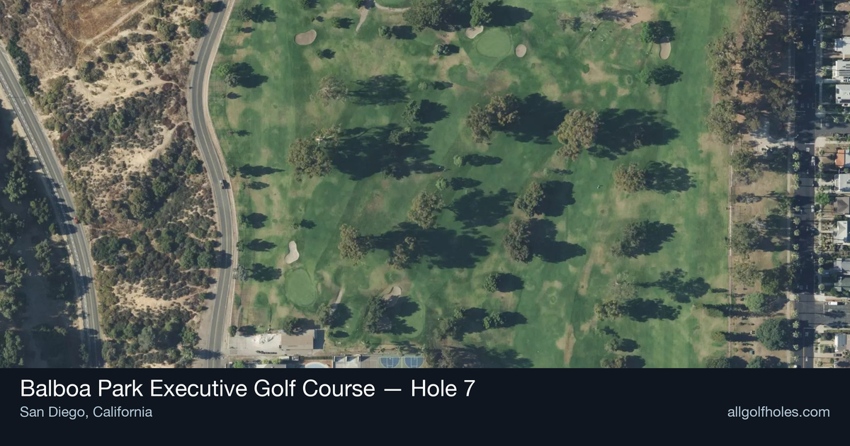 Hole 7 aerial at Balboa Park Executive Golf Course