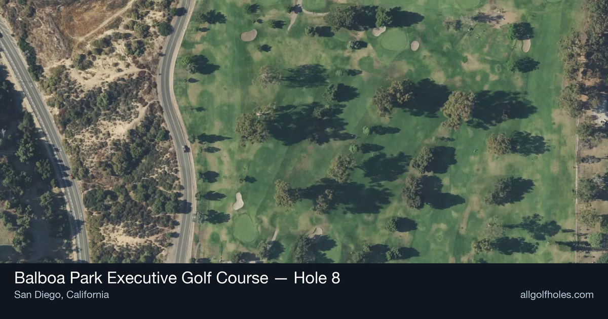 Hole 8 aerial at Balboa Park Executive Golf Course