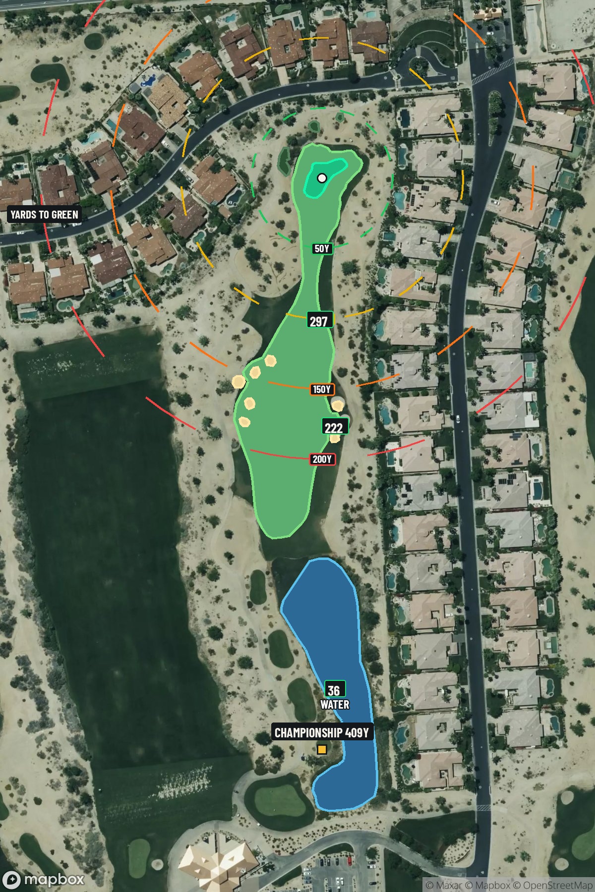 Hole 1 aerial at PGA WEST (Norman course)