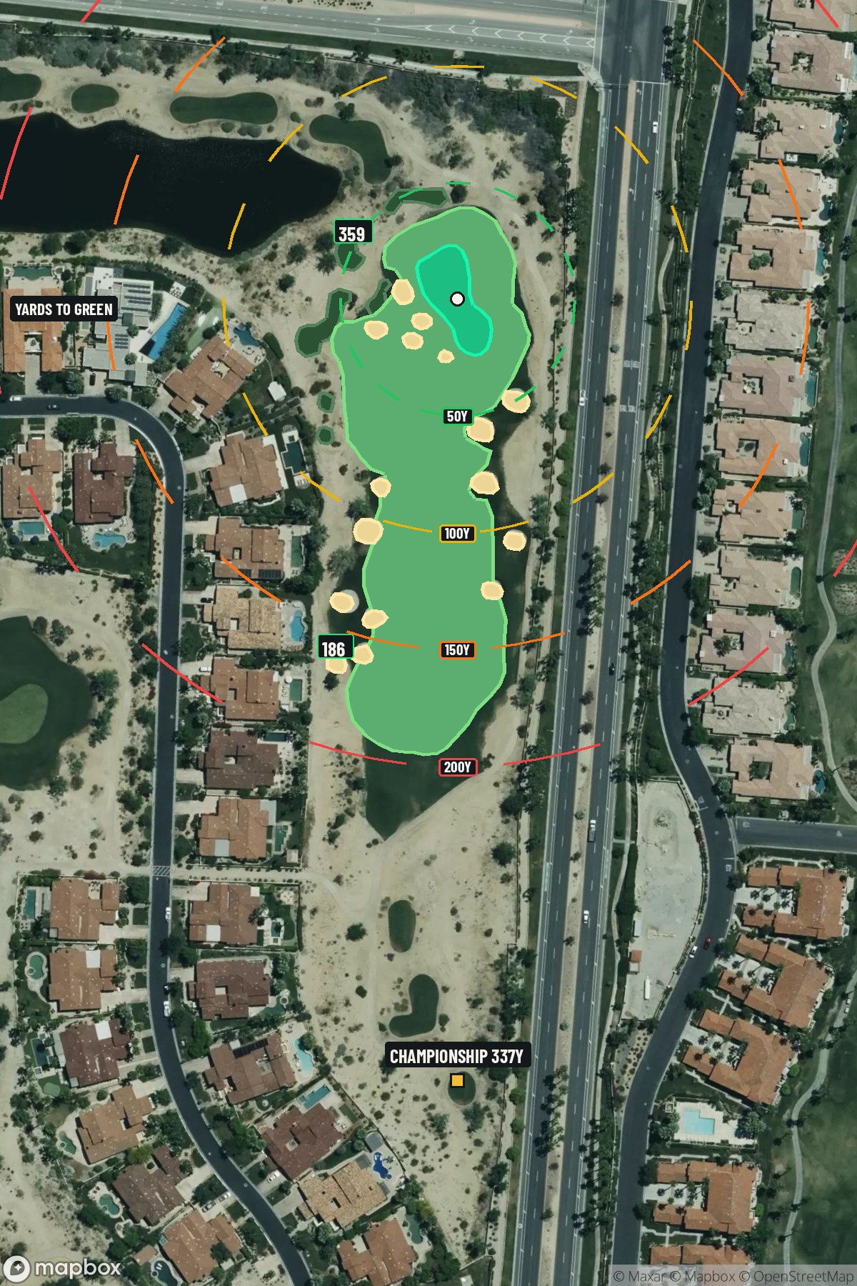 Hole 11 aerial at PGA WEST (Norman course)