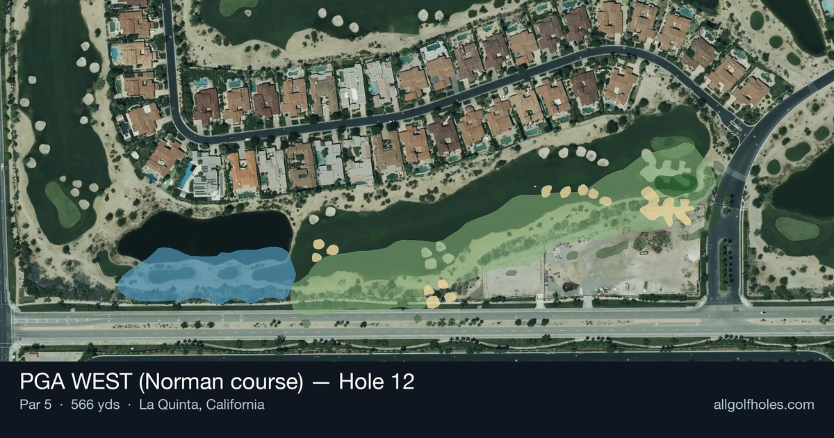Hole 12 aerial at PGA WEST (Norman course)