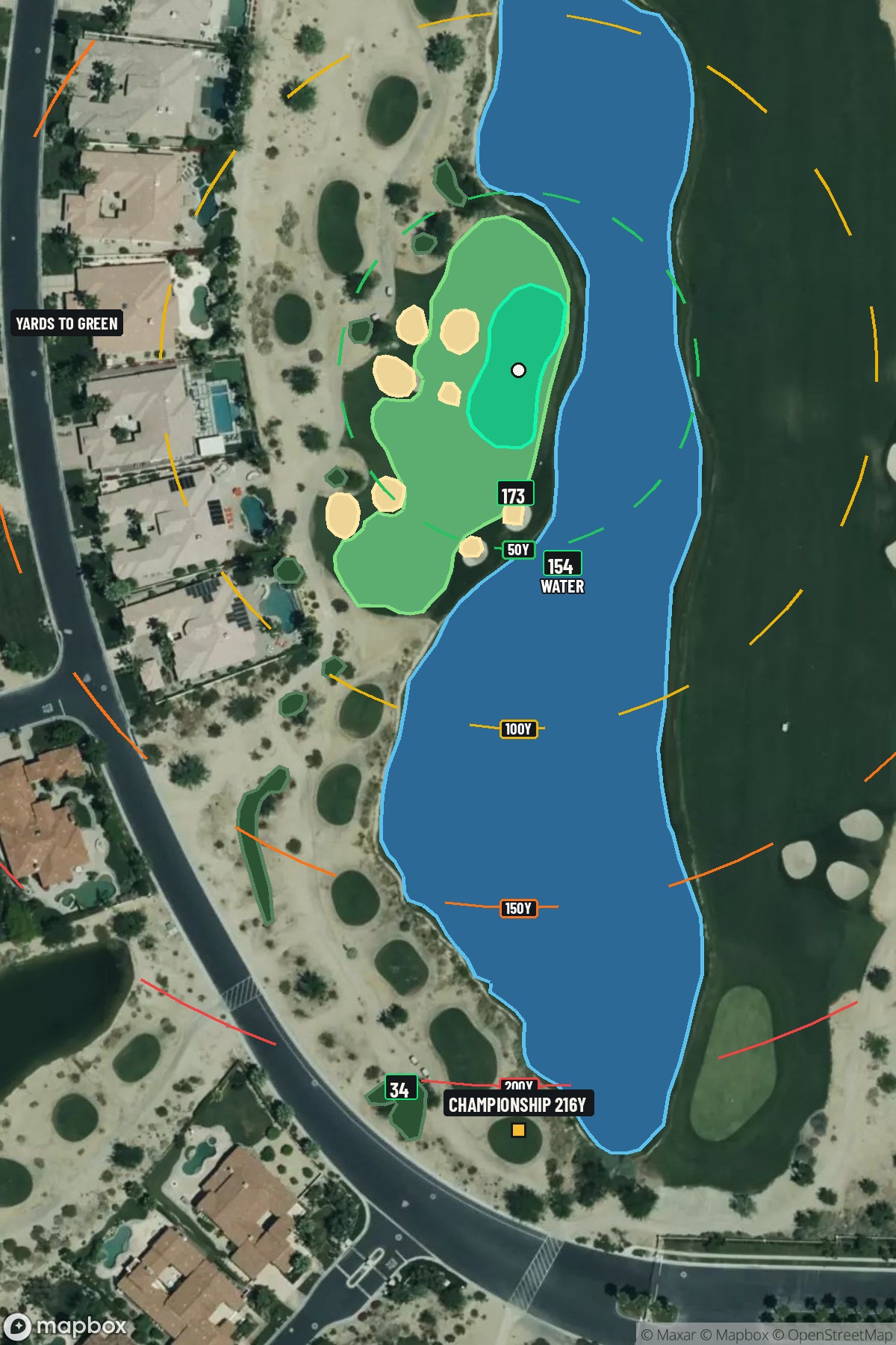 Hole 13 aerial at PGA WEST (Norman course)