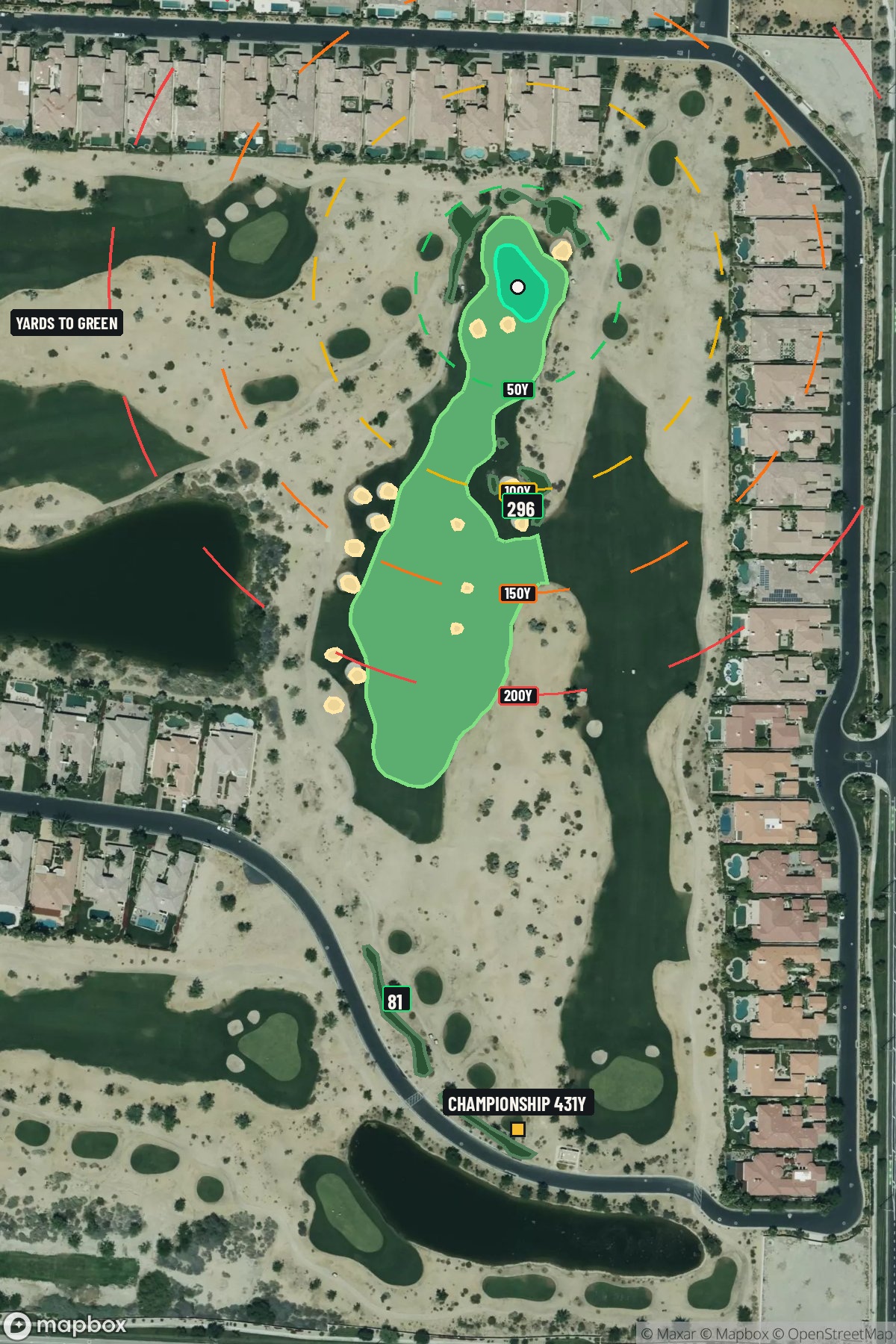 Hole 15 aerial at PGA WEST (Norman course)