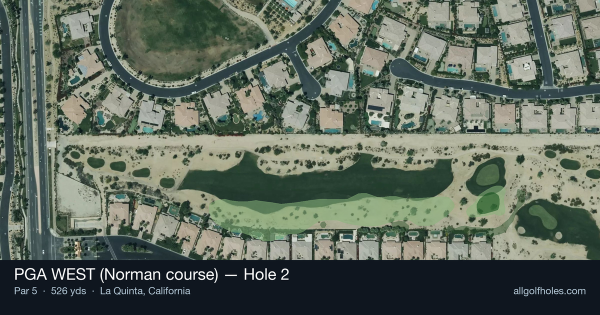 Hole 2 aerial at PGA WEST (Norman course)
