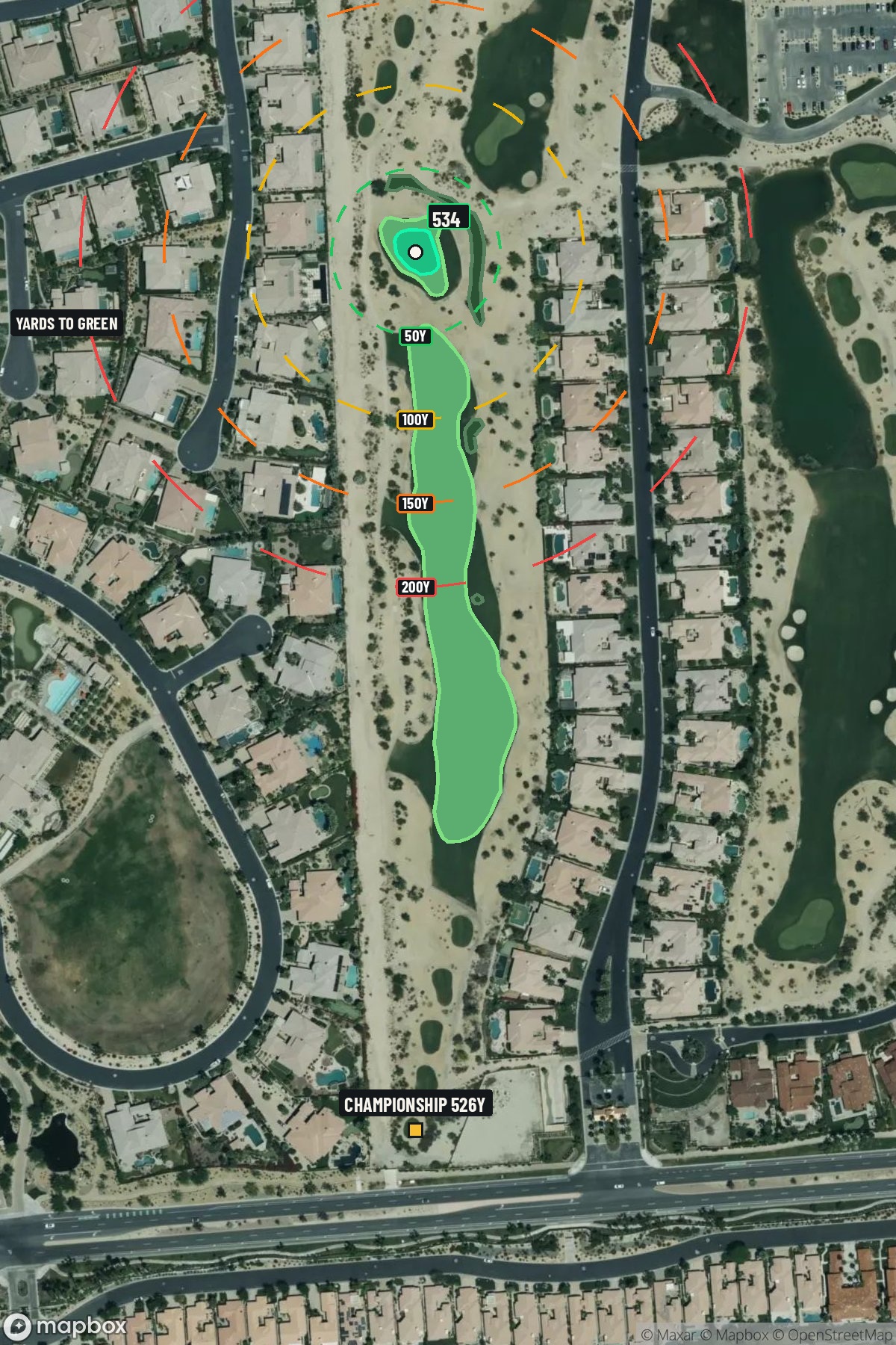 Hole 2 aerial at PGA WEST (Norman course)