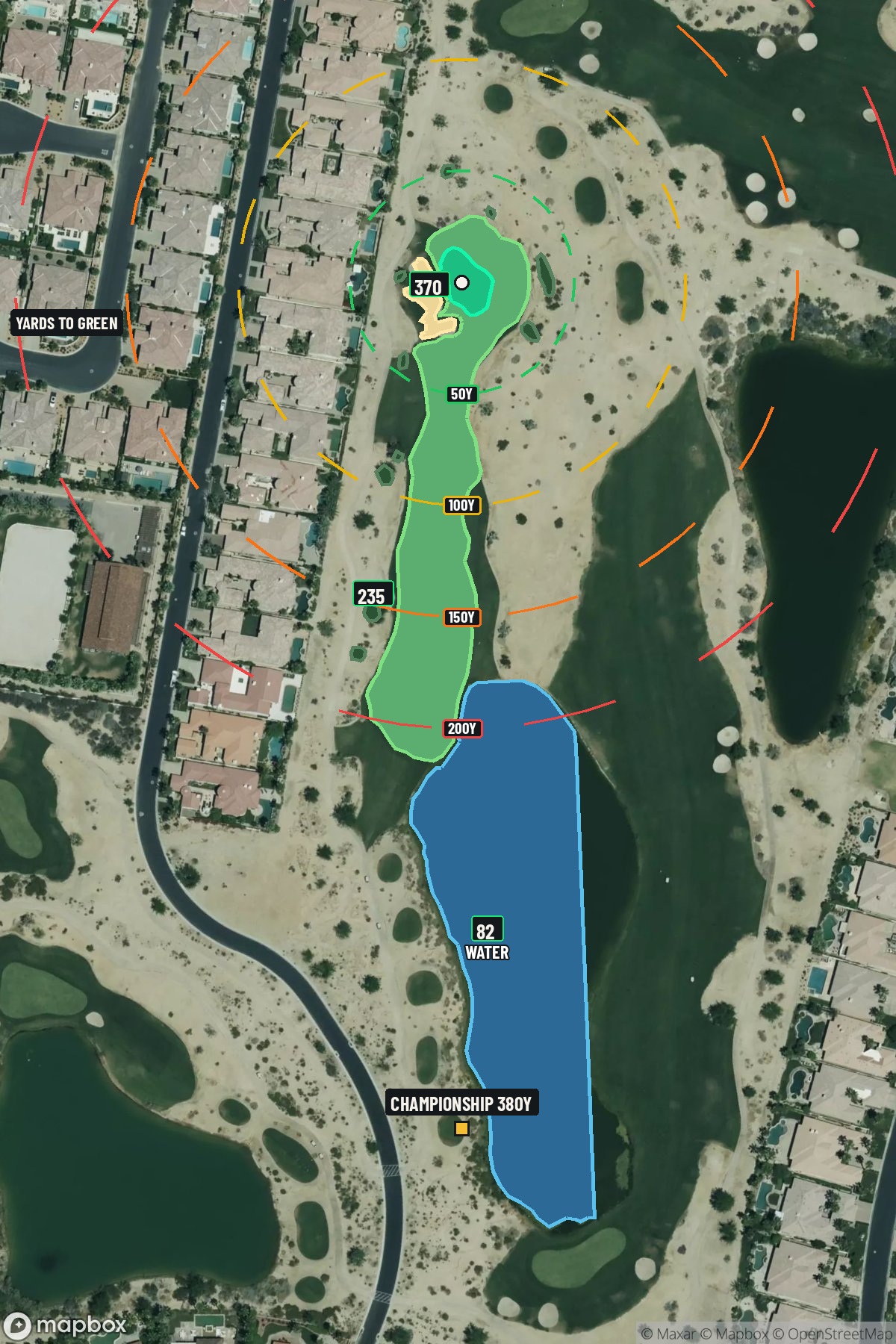 Hole 5 aerial at PGA WEST (Norman course)