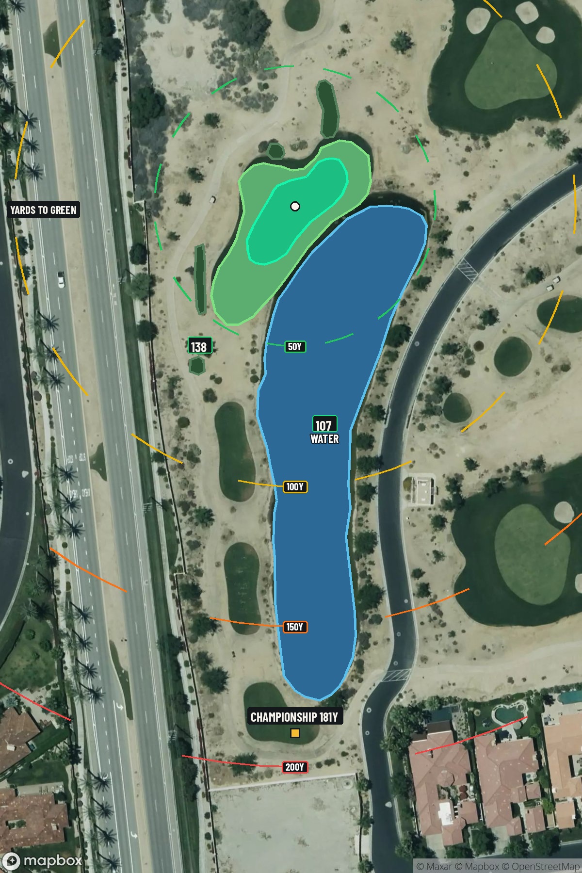 Hole 7 aerial at PGA WEST (Norman course)