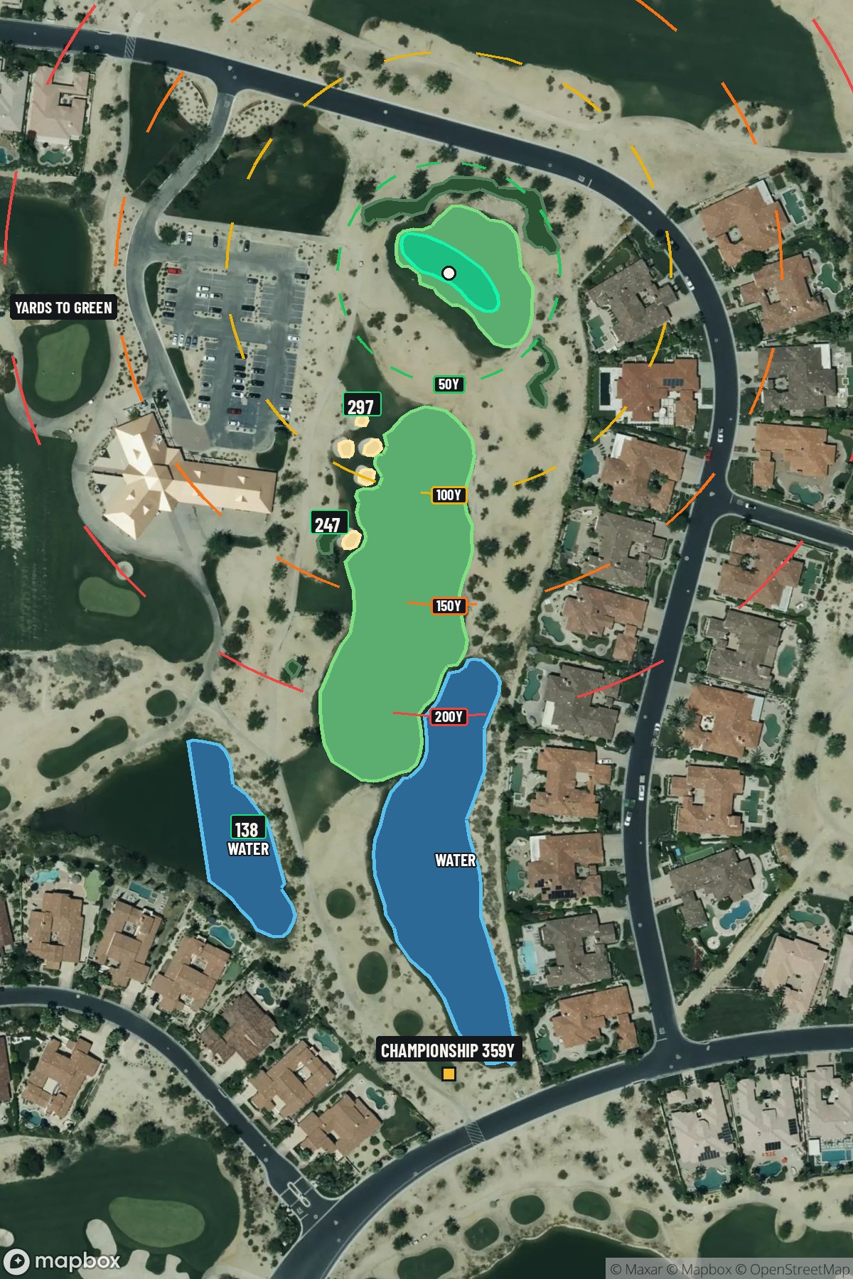 Hole 9 aerial at PGA WEST (Norman course)