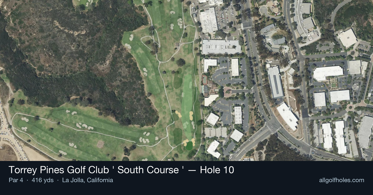Hole 10 aerial at Torrey Pines Golf Club (South Course)