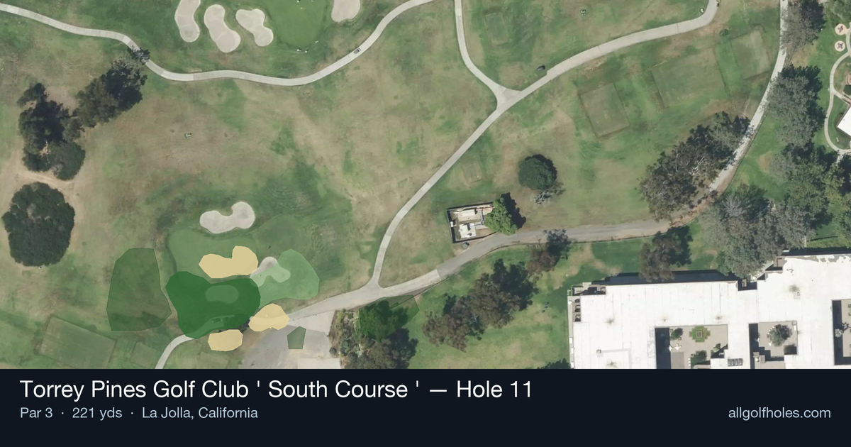 Hole 11 aerial at Torrey Pines Golf Club (South Course)