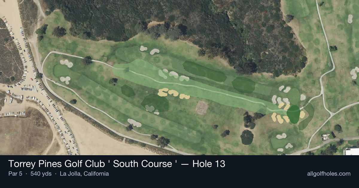 Hole 13 aerial at Torrey Pines Golf Club (South Course)