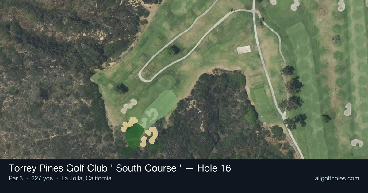 Hole 16 aerial at Torrey Pines Golf Club (South Course)