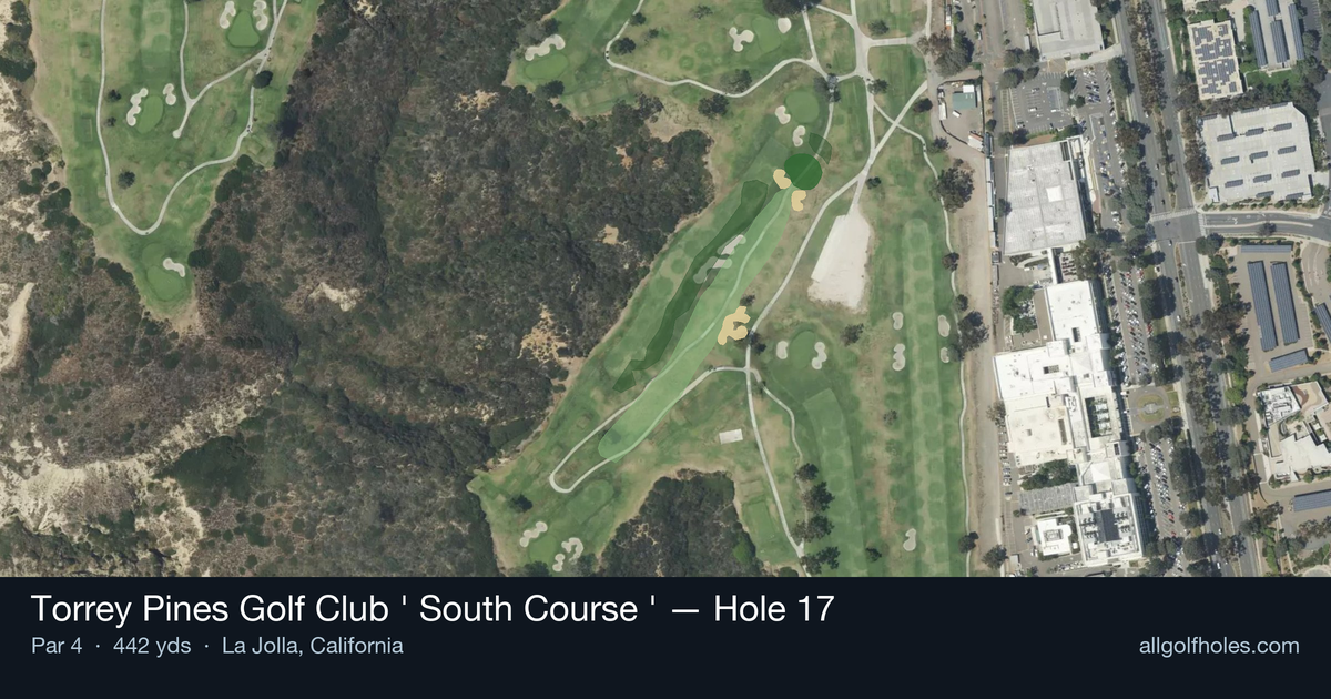 Hole 17 aerial at Torrey Pines Golf Club (South Course)