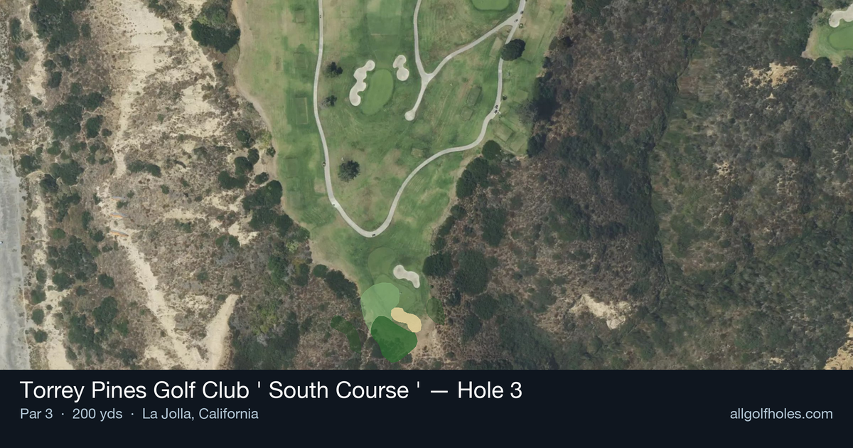 Hole 3 aerial at Torrey Pines Golf Club (South Course)
