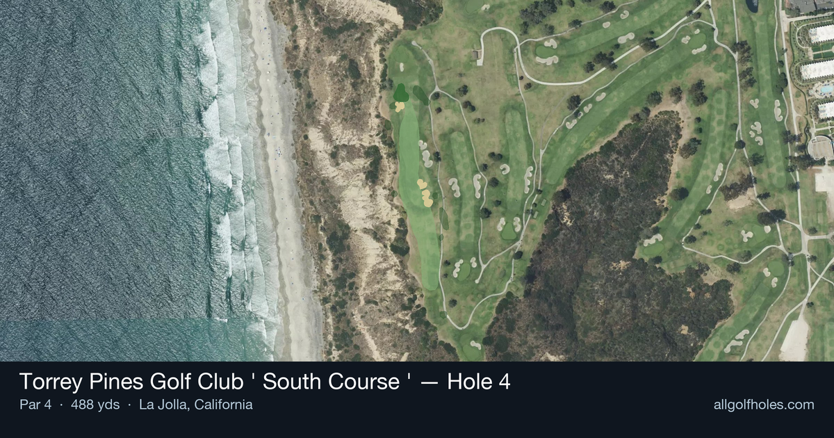 Hole 4 aerial at Torrey Pines Golf Club (South Course)