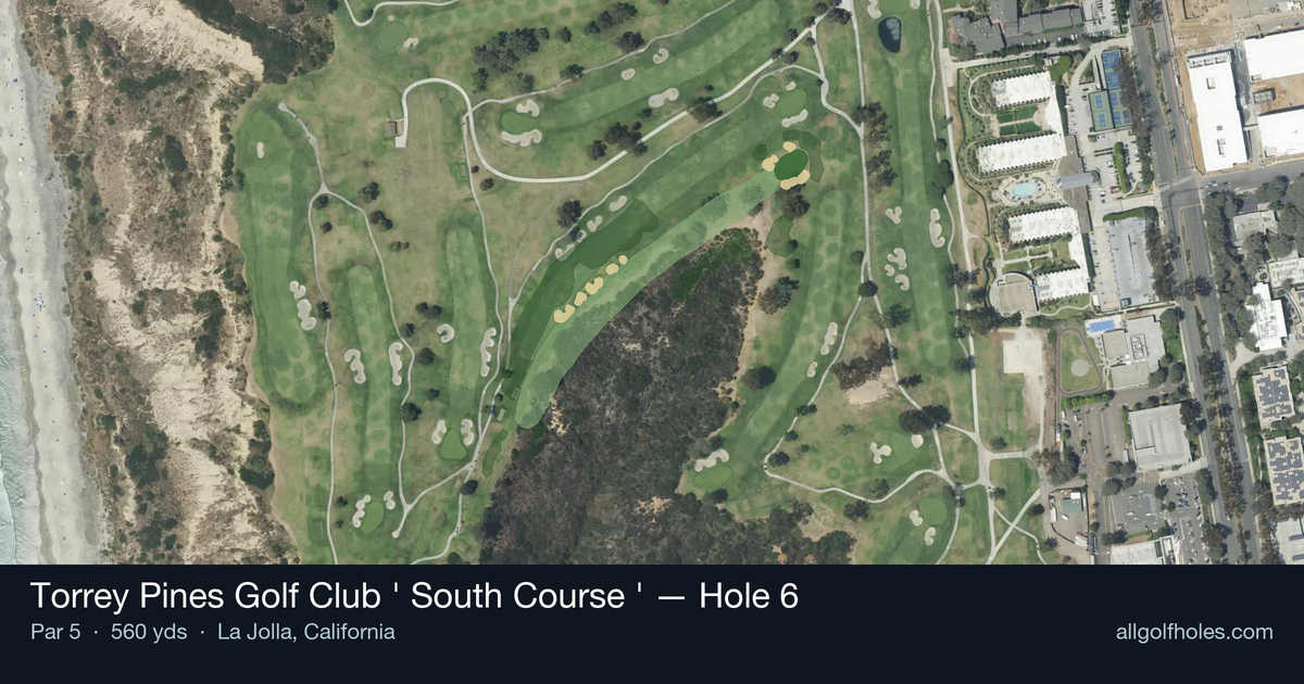 Hole 6 aerial at Torrey Pines Golf Club (South Course)