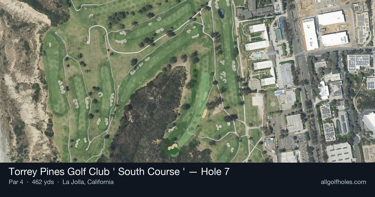 Hole 7 aerial at Torrey Pines Golf Club (South Course)