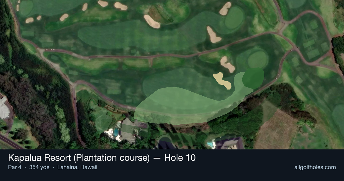 Hole 10 aerial at Kapalua Resort (Plantation course)