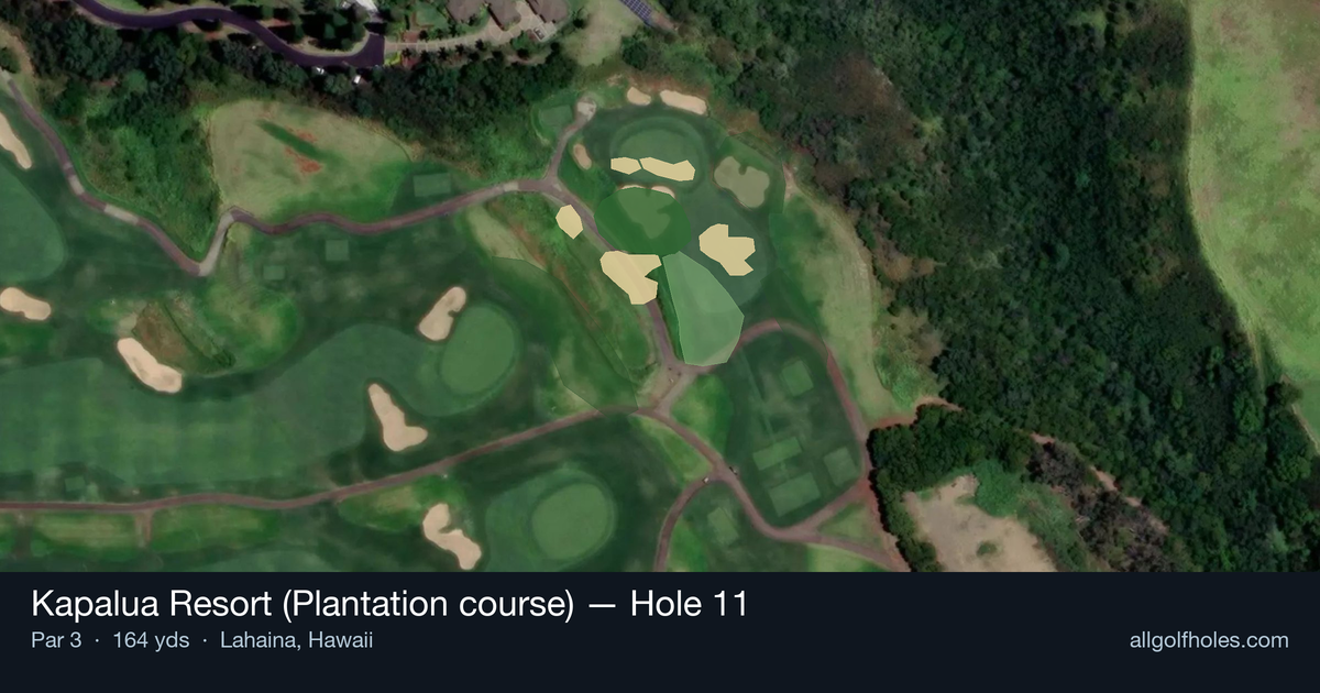 Hole 11 aerial at Kapalua Resort (Plantation course)