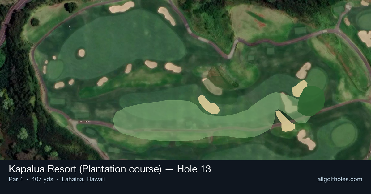 Hole 13 aerial at Kapalua Resort (Plantation course)