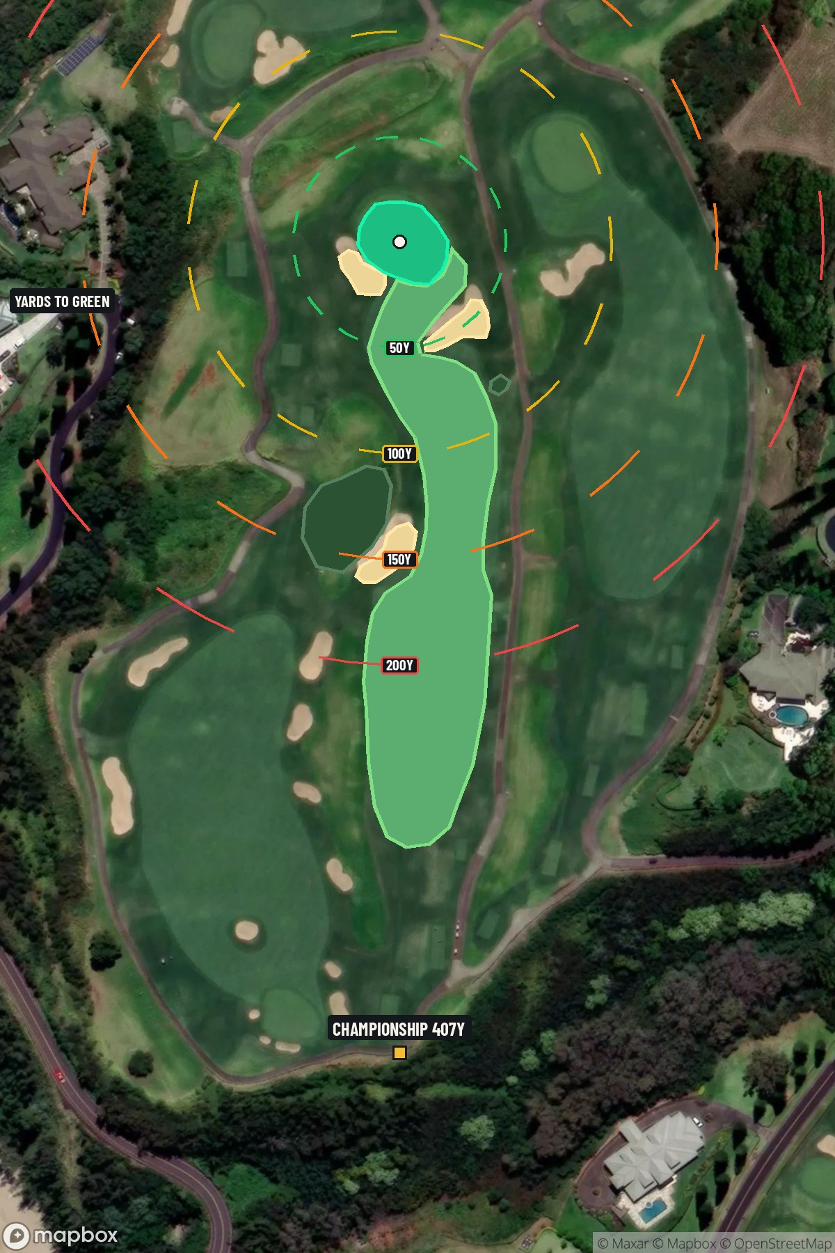 Hole 13 aerial at Kapalua Resort (Plantation course)