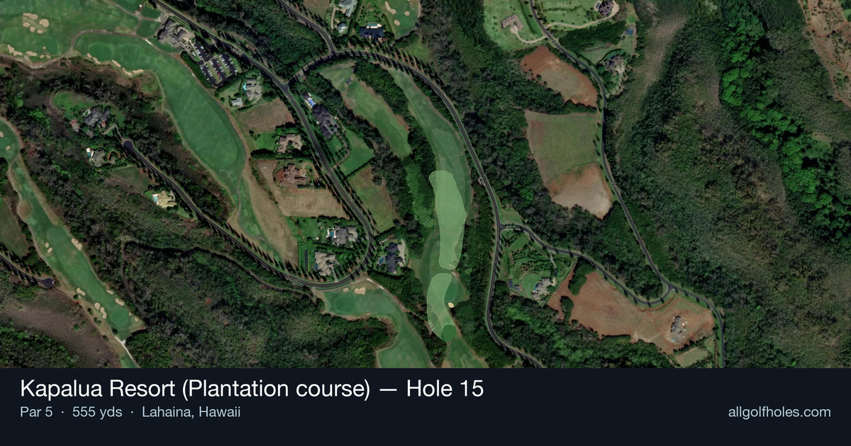 Hole 15 aerial at Kapalua Resort (Plantation course)