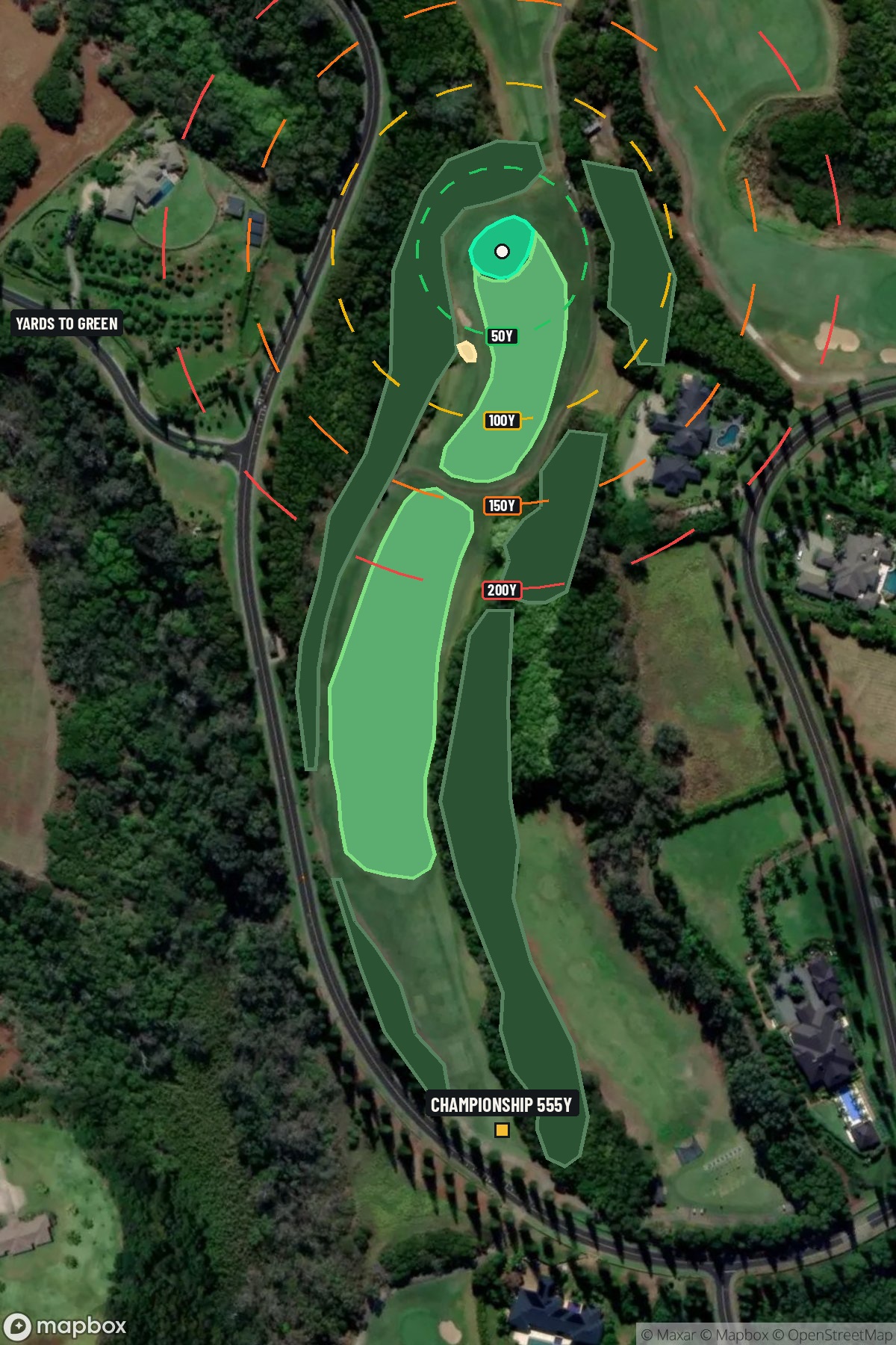 Hole 15 aerial at Kapalua Resort (Plantation course)