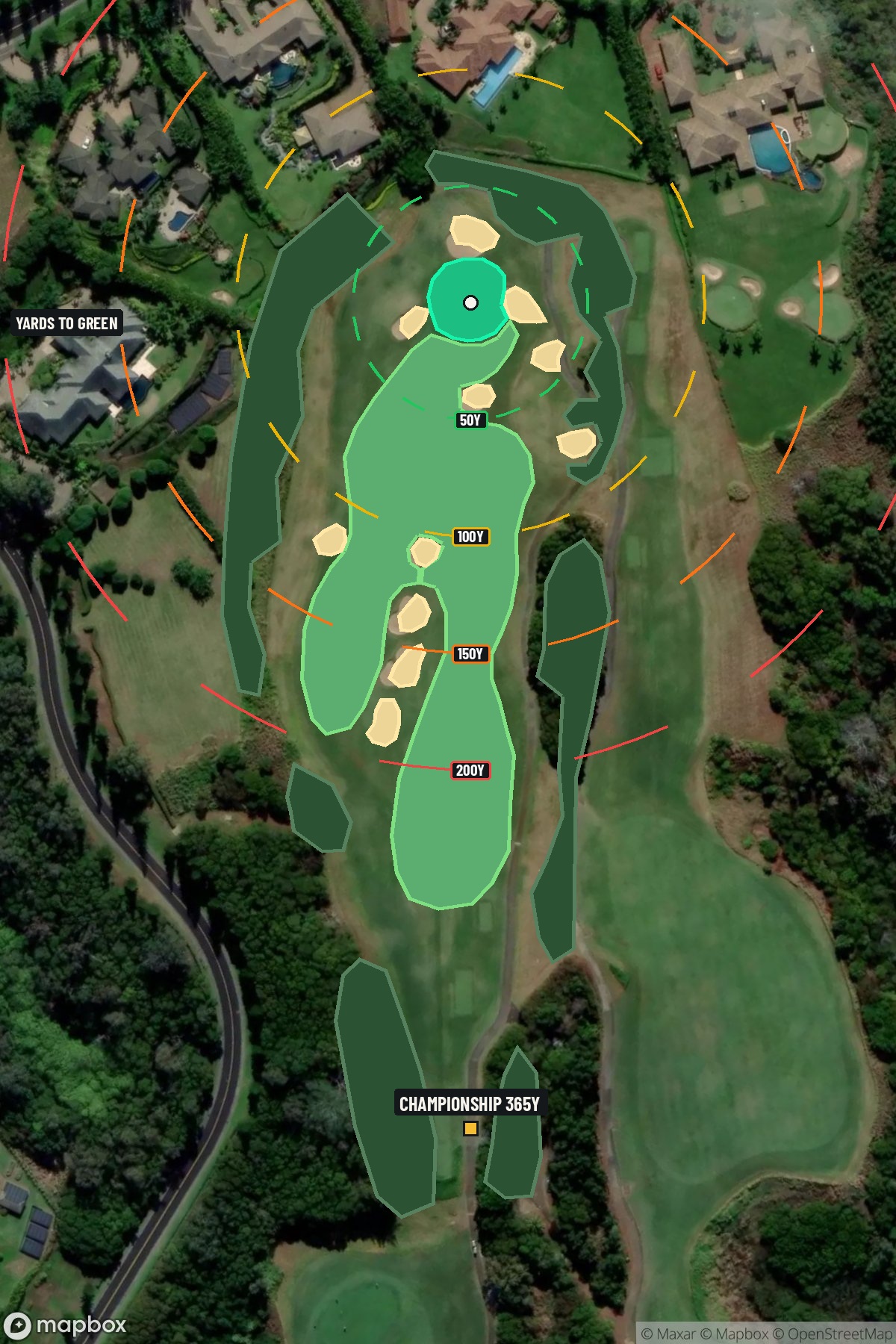 Hole 16 aerial at Kapalua Resort (Plantation course)