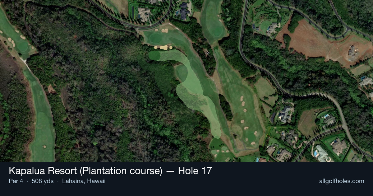 Hole 17 aerial at Kapalua Resort (Plantation course)