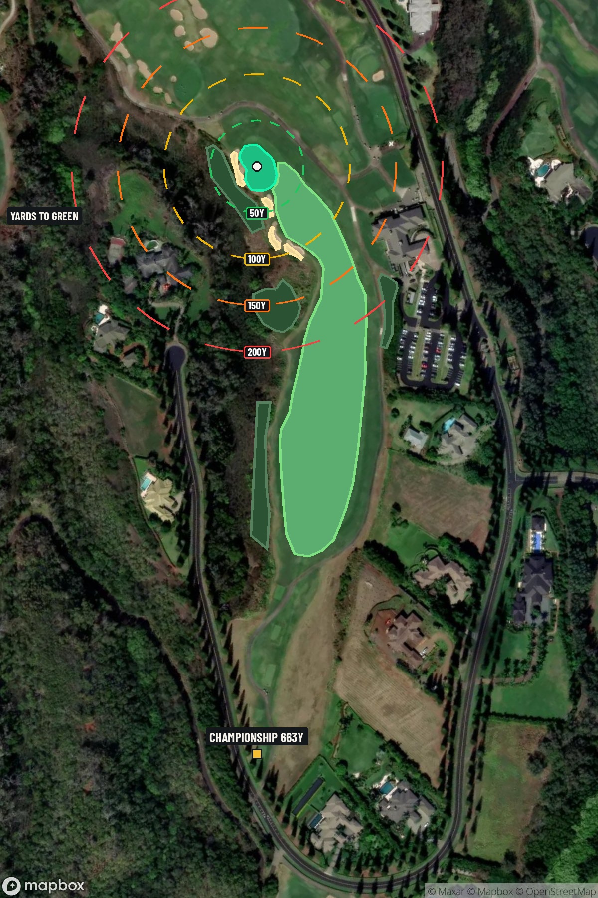 Hole 18 aerial at Kapalua Resort (Plantation course)