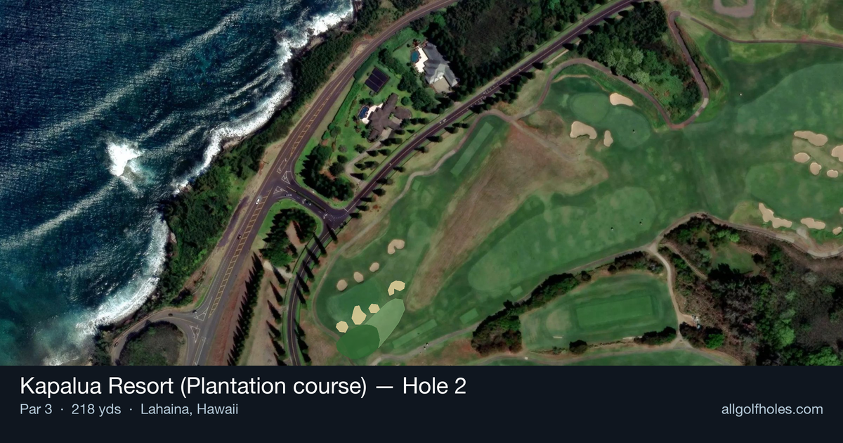 Hole 2 aerial at Kapalua Resort (Plantation course)