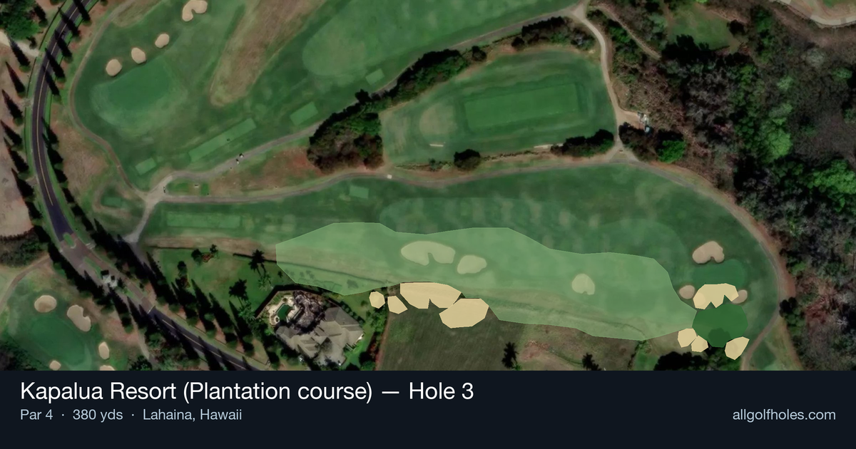 Hole 3 aerial at Kapalua Resort (Plantation course)