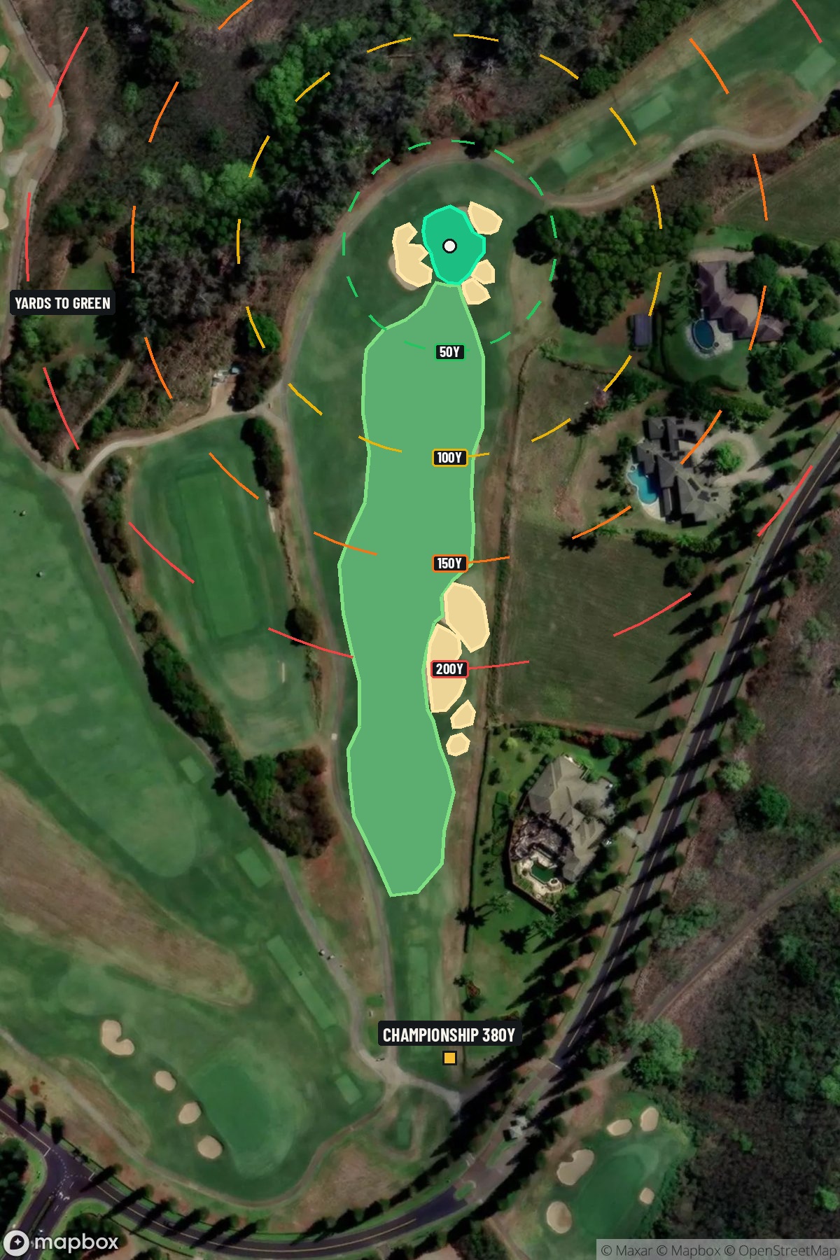 Hole 3 aerial at Kapalua Resort (Plantation course)