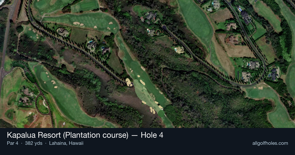 Hole 4 aerial at Kapalua Resort (Plantation course)