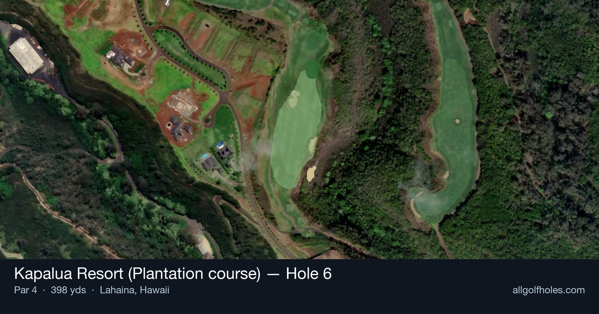 Hole 6 aerial at Kapalua Resort (Plantation course)
