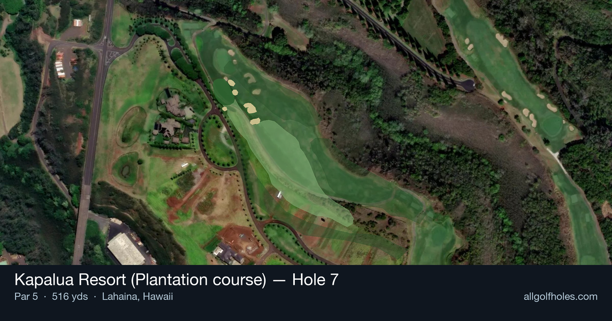 Hole 7 aerial at Kapalua Resort (Plantation course)