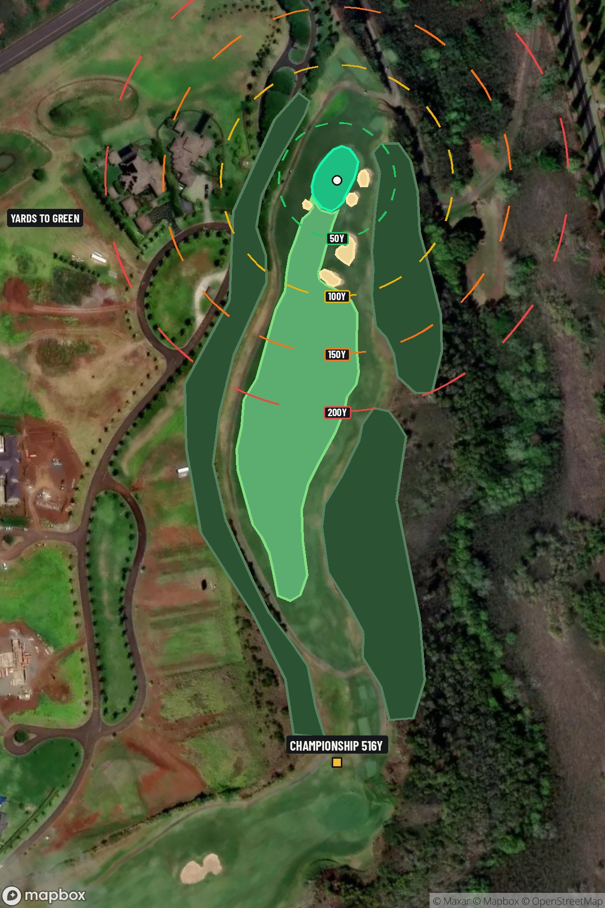 Hole 7 aerial at Kapalua Resort (Plantation course)