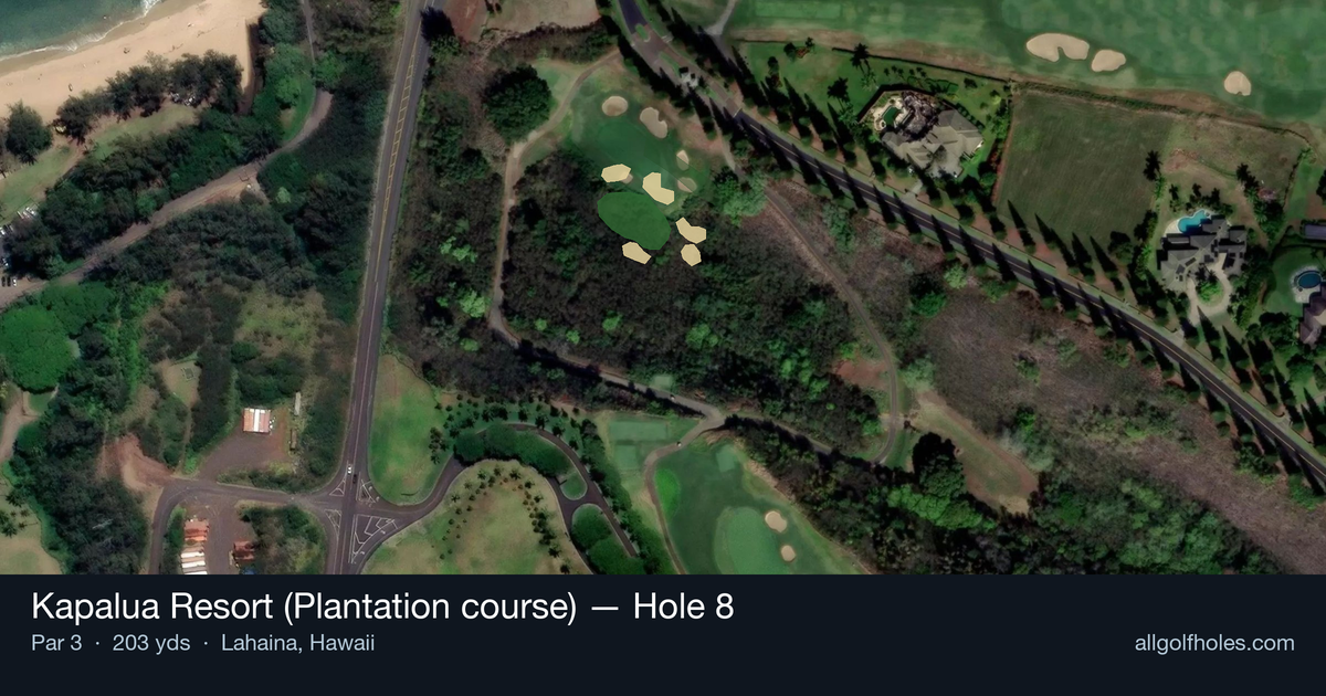 Hole 8 aerial at Kapalua Resort (Plantation course)