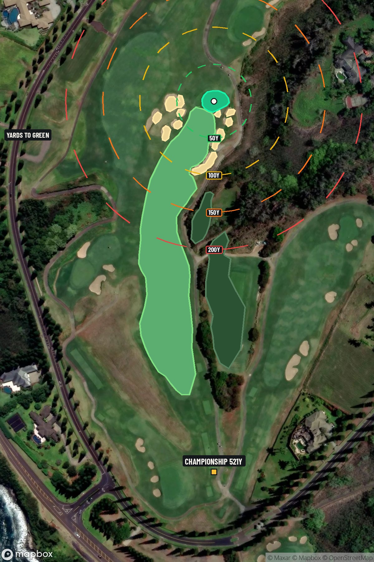 Hole 9 aerial at Kapalua Resort (Plantation course)