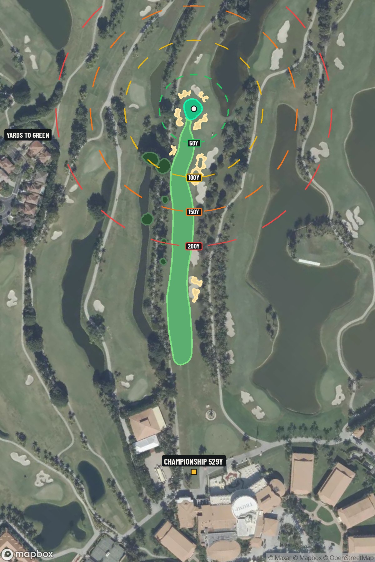 Hole 1 aerial at Doral Golf Resort and Spa 'The Blue monster'