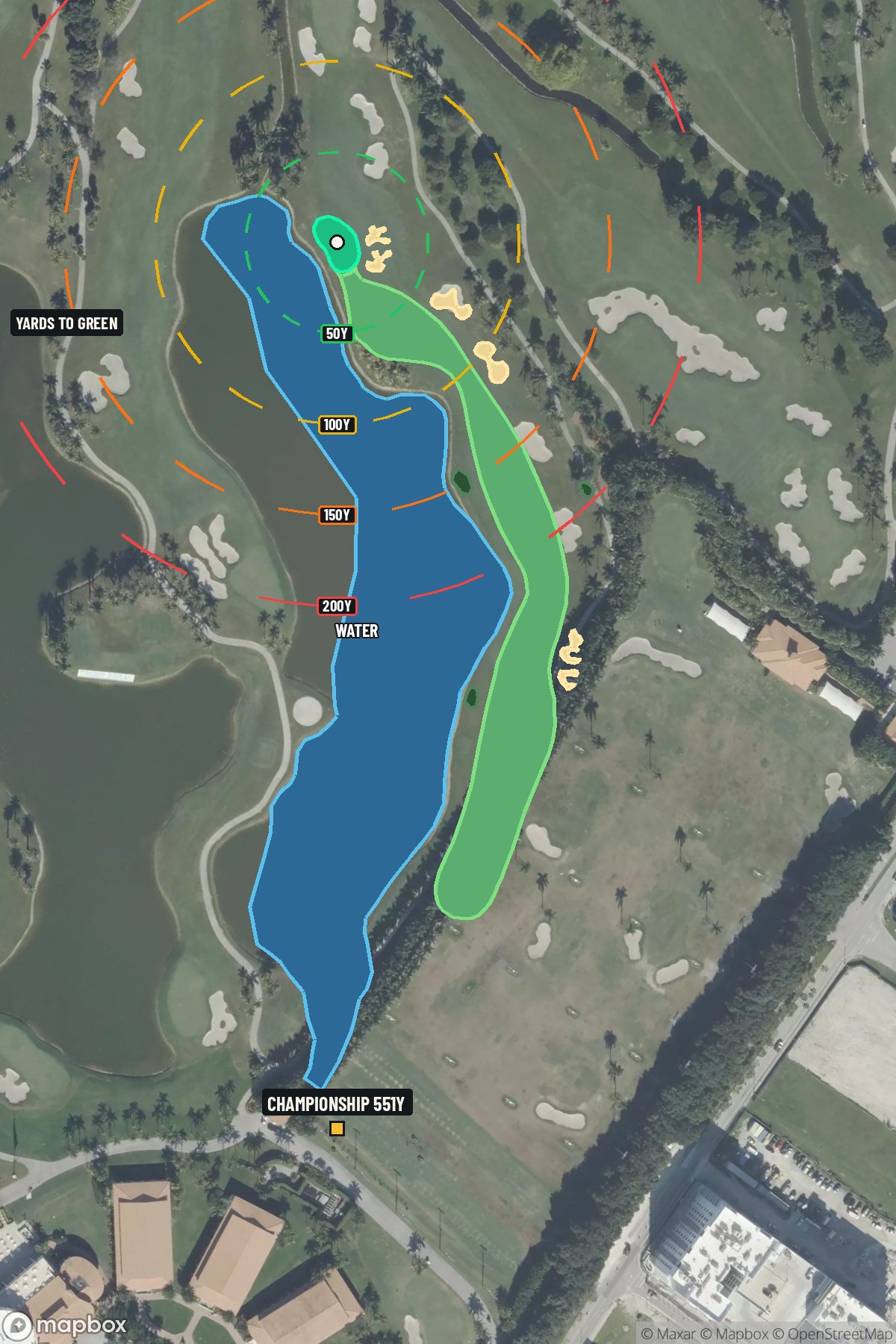 Hole 10 aerial at Doral Golf Resort and Spa 'The Blue monster'