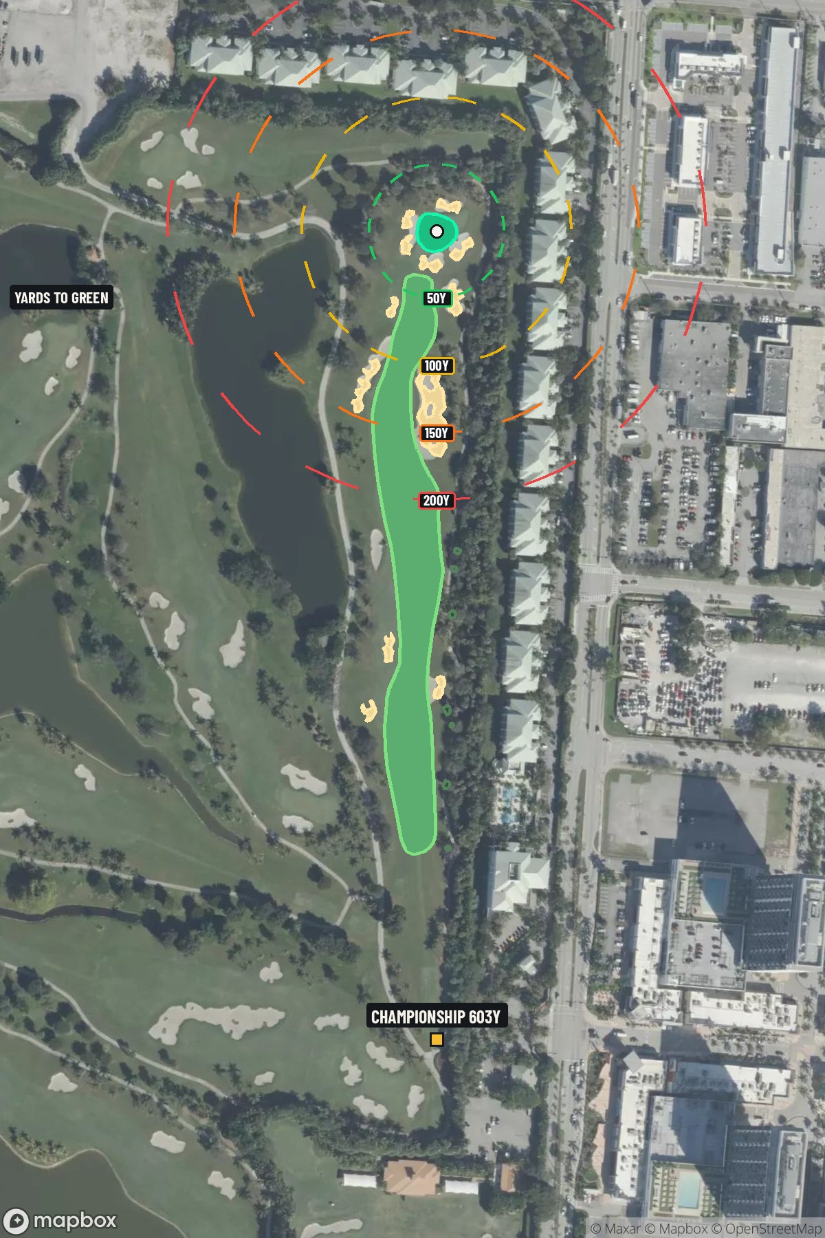 Hole 12 aerial at Doral Golf Resort and Spa 'The Blue monster'