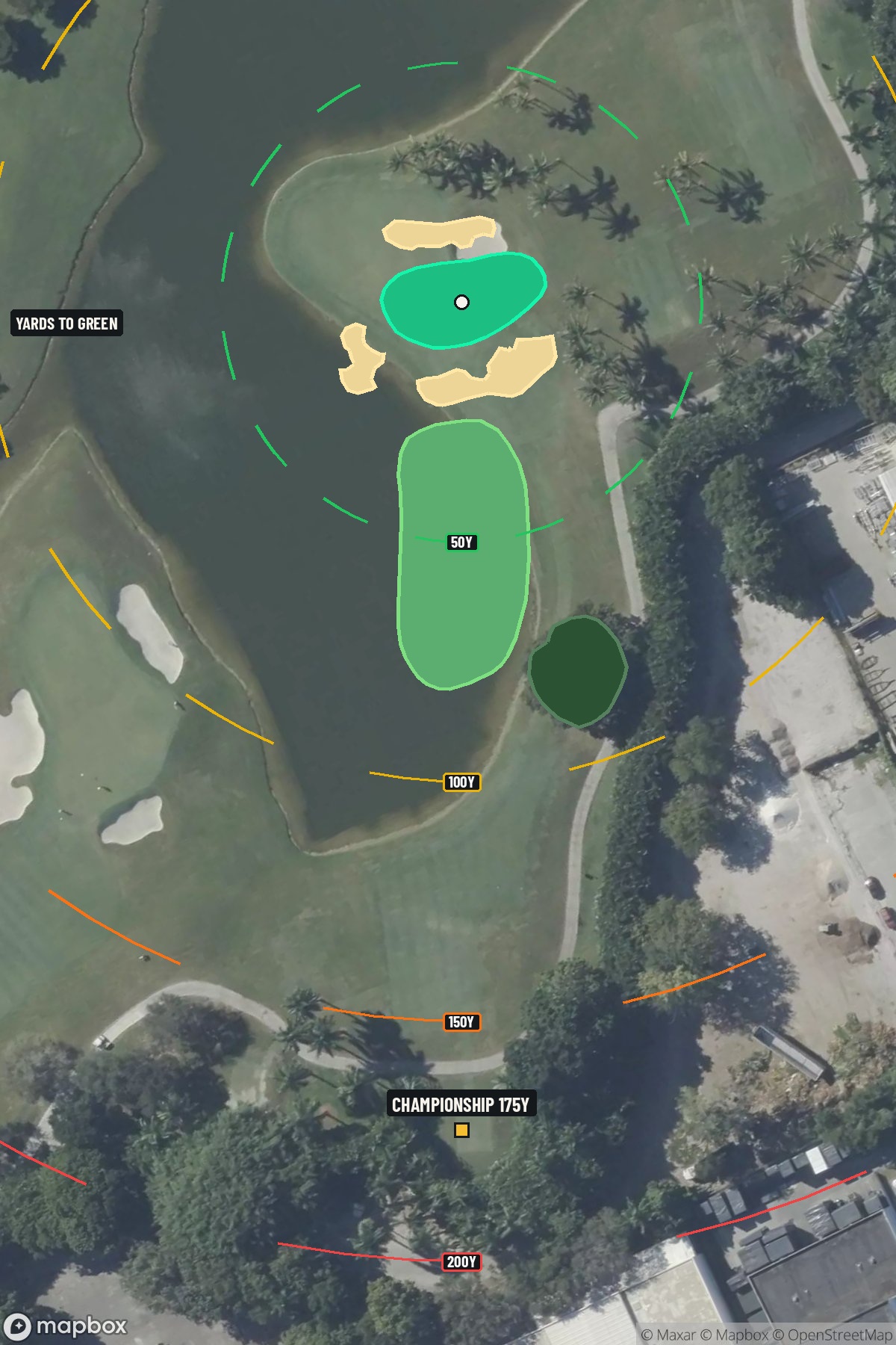 Hole 15 aerial at Doral Golf Resort and Spa 'The Blue monster'