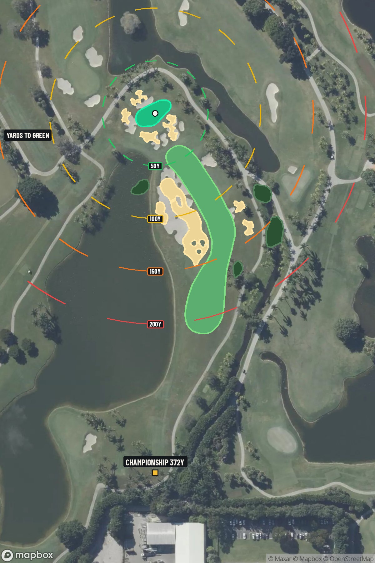 Hole 16 aerial at Doral Golf Resort and Spa 'The Blue monster'