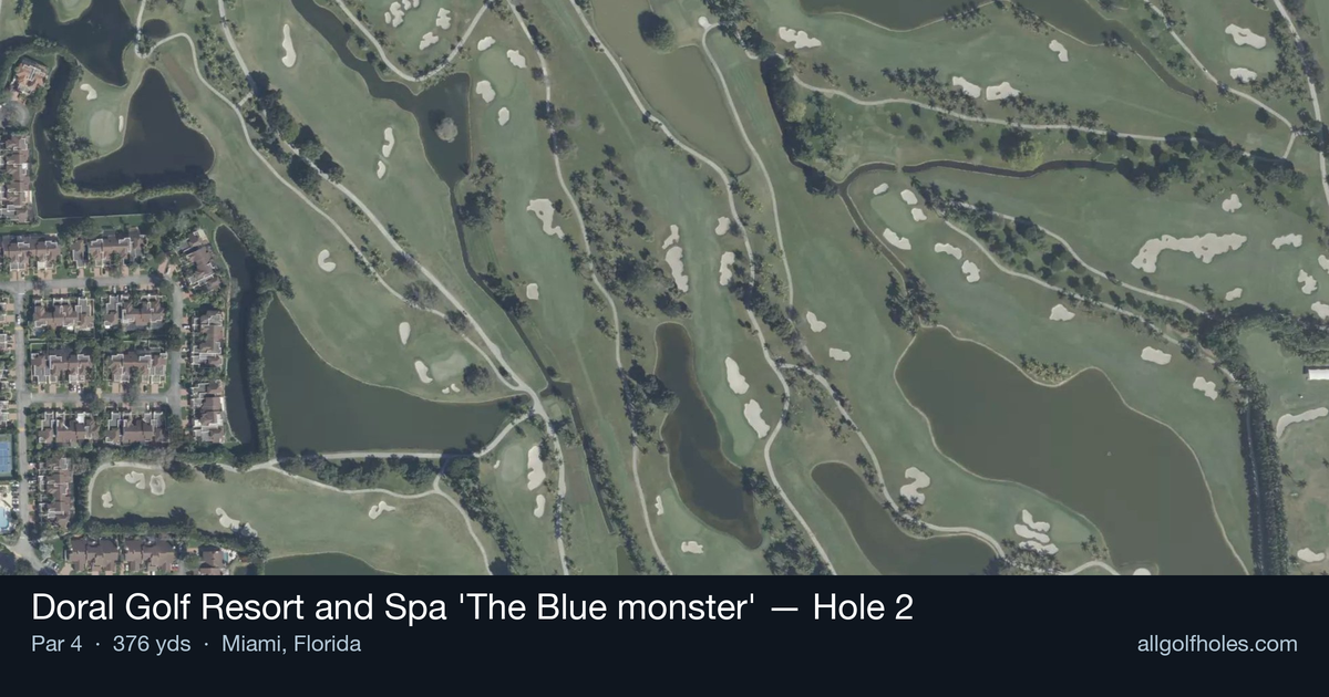 Hole 2 aerial at Doral Golf Resort and Spa 'The Blue monster'
