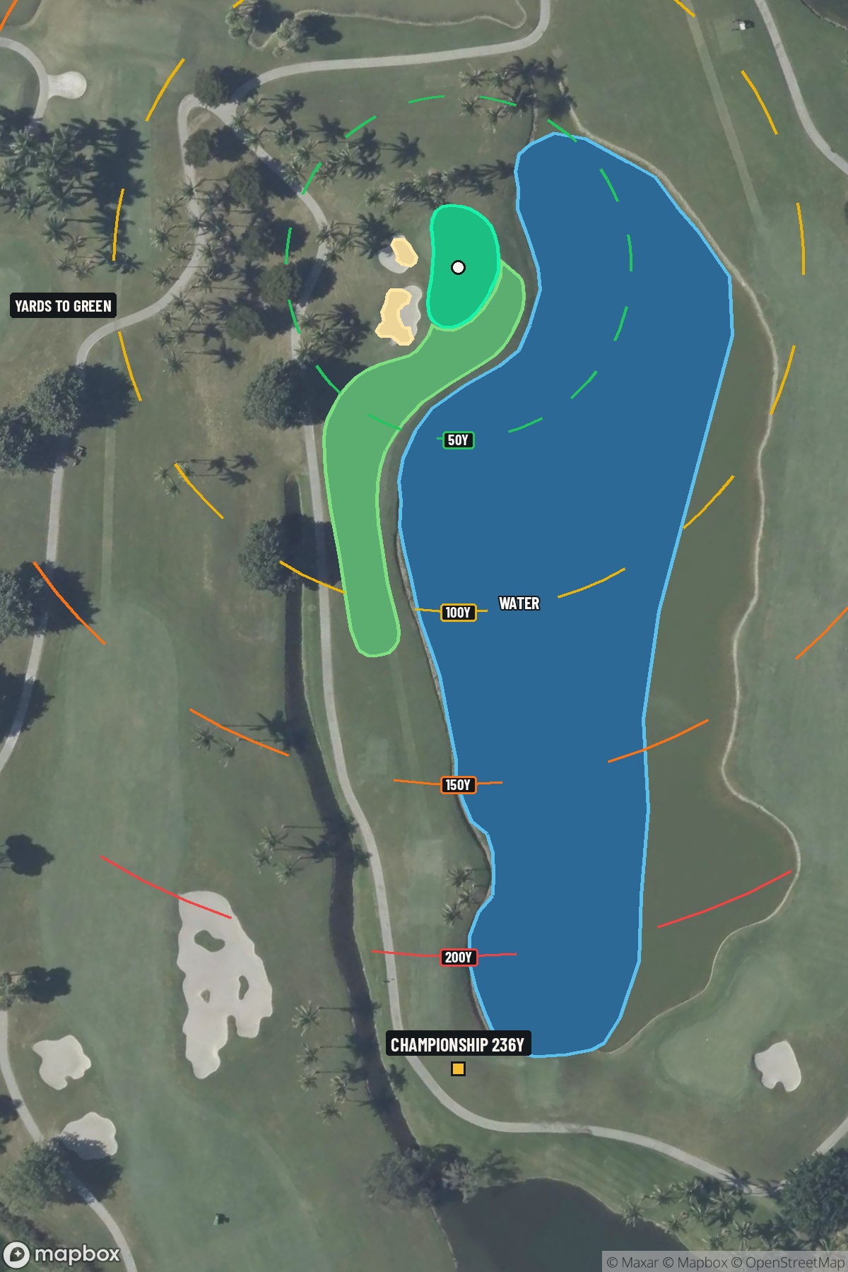 Hole 4 aerial at Doral Golf Resort and Spa 'The Blue monster'