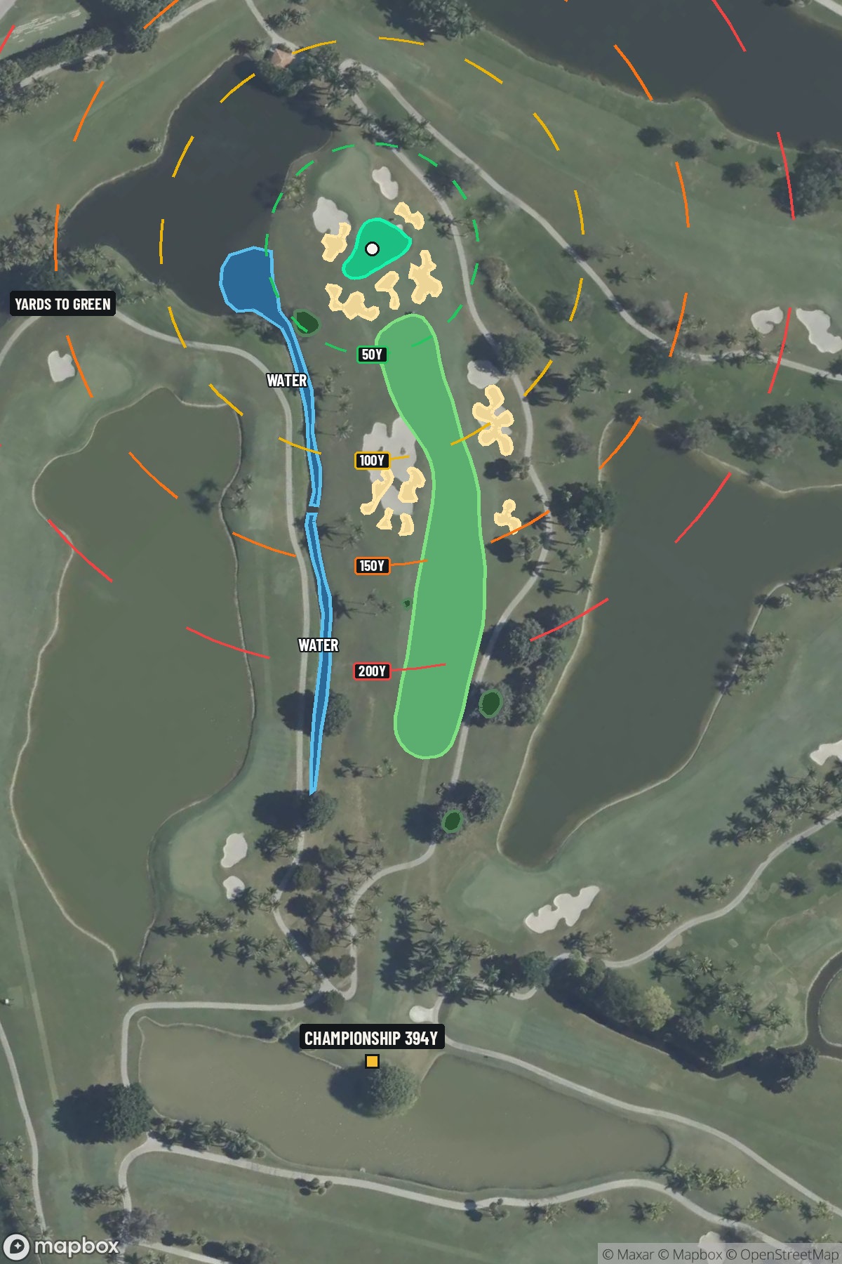 Hole 5 aerial at Doral Golf Resort and Spa 'The Blue monster'