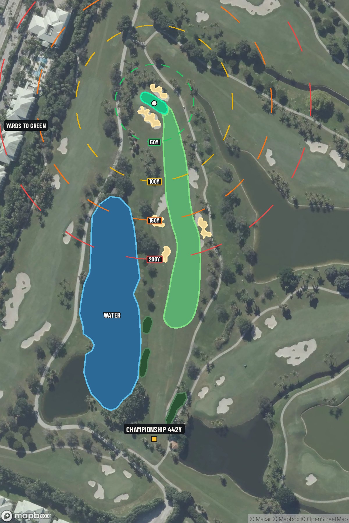 Hole 6 aerial at Doral Golf Resort and Spa 'The Blue monster'