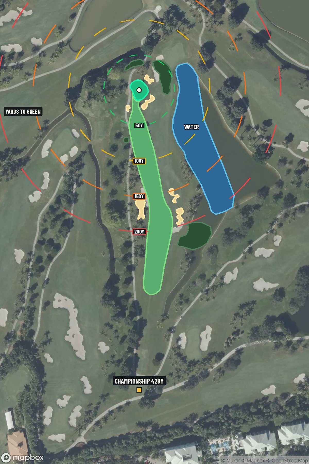 Hole 7 aerial at Doral Golf Resort and Spa 'The Blue monster'