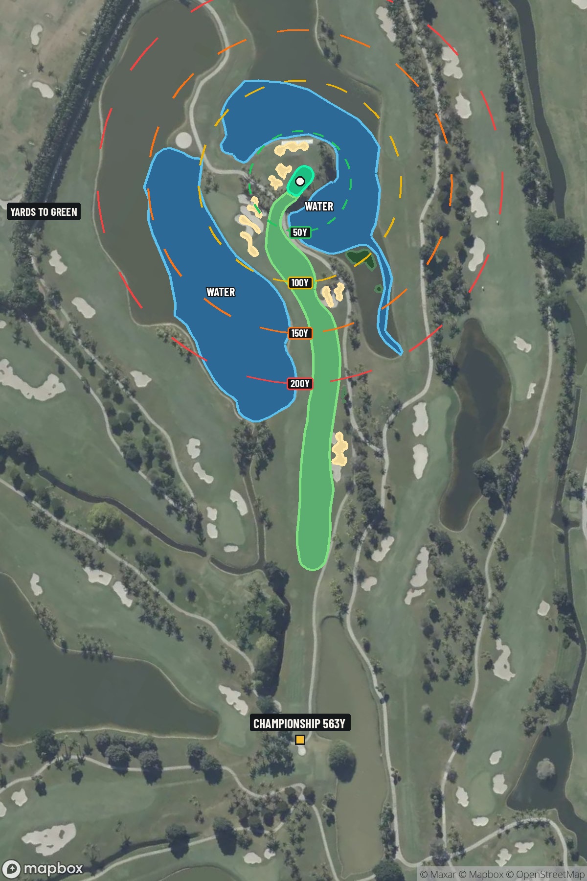 Hole 8 aerial at Doral Golf Resort and Spa 'The Blue monster'